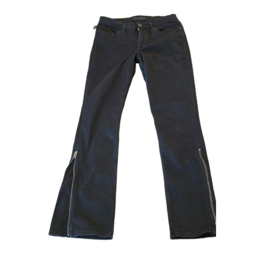 Rock & Republic Kasandra Jeans Women's size 12 Black Zipper Ankle